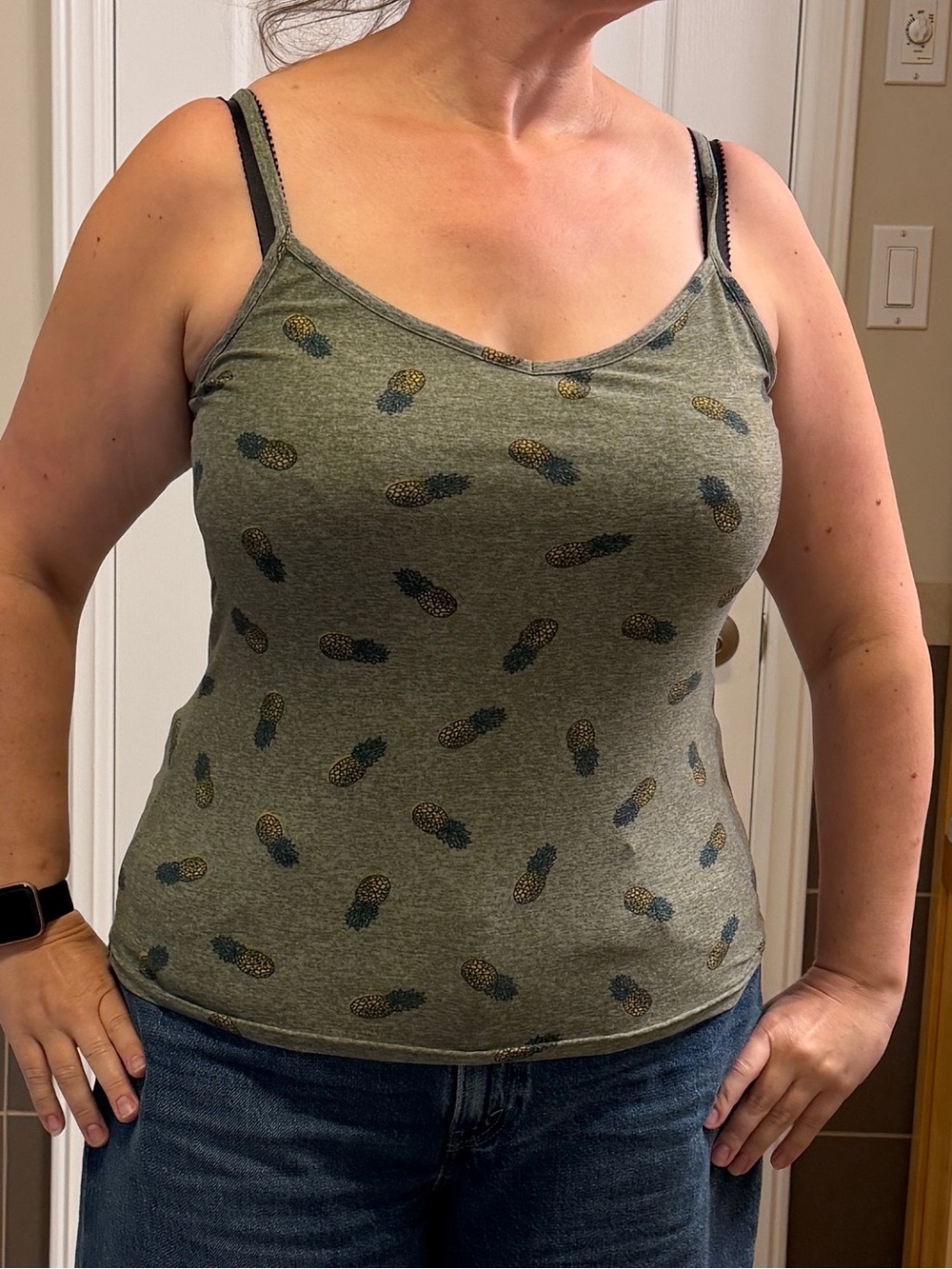 SHEIN Green Pineapple Print Camisole